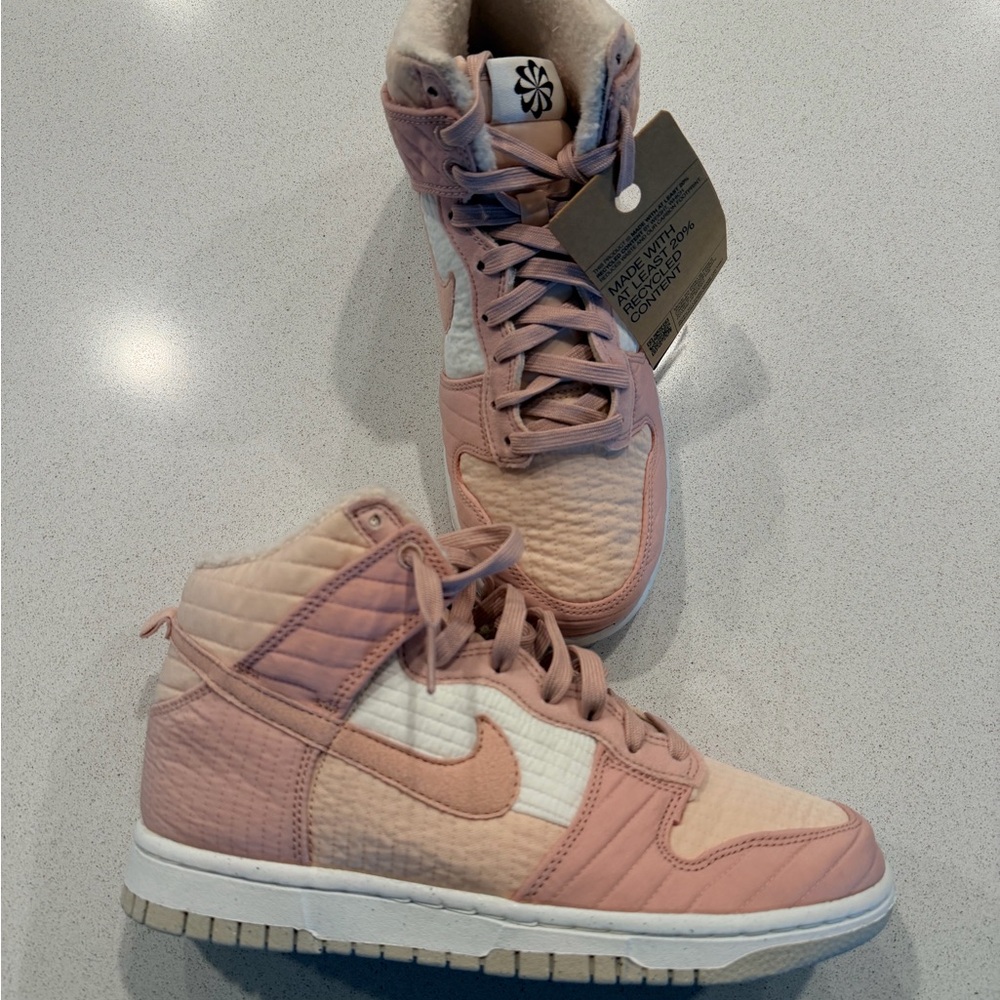 Nike Women's Blush and Cream High-Top Sneakers